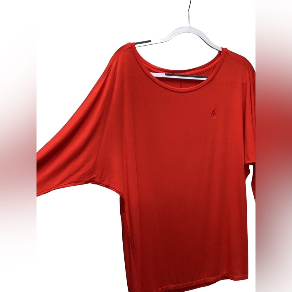 Ralph Lauren crew neck long sleeve tunic. Orange. Size Large - Picture 3 of 11